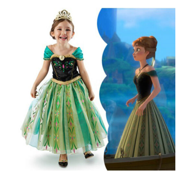 Girl Anna Frozen Costume Dress Party with size 100 110 130 140 150  New Au