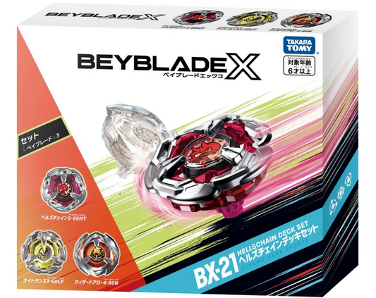 Takara Tomy Beyblade X Booster BX-21 Hells Chain Deck Set bx21 New Au