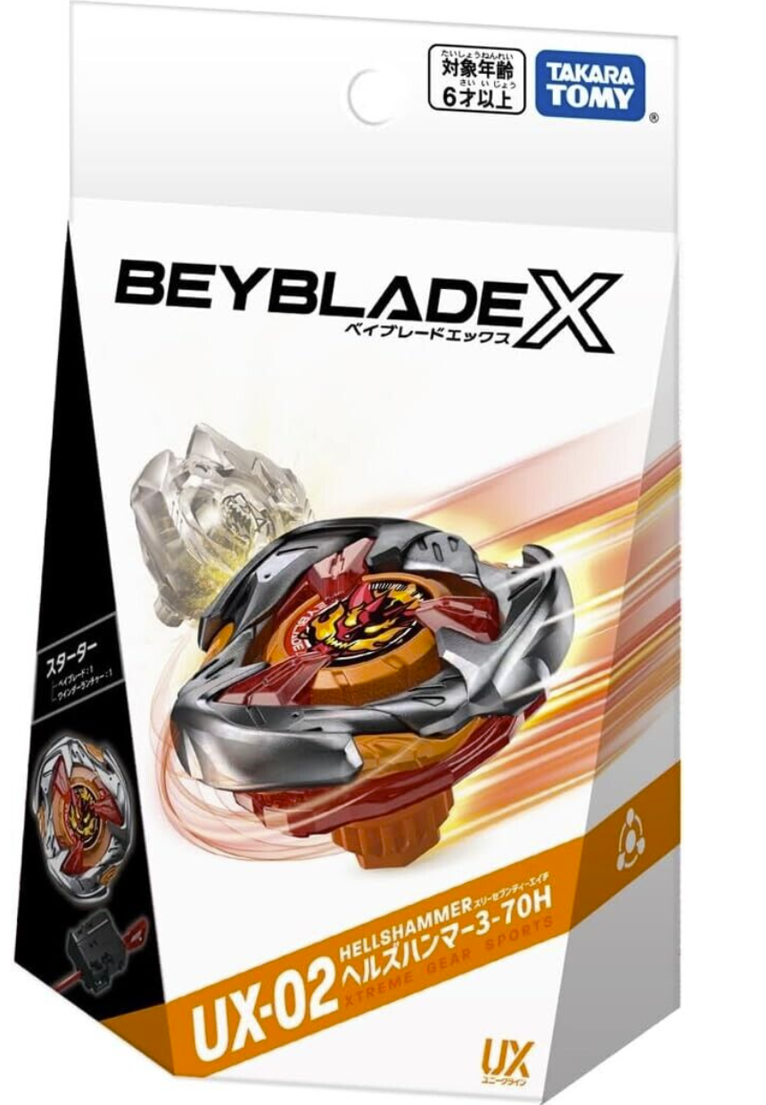 Takara Tomy Beyblade X Starter UX-02 Hells Hammer 3-70H OFFICIAL ux02  New AU