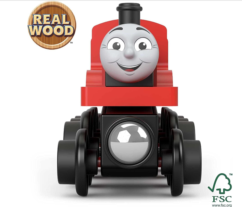 Thomas & Friends Wooden Railway James Engine and Coal Car Fisher-Price Train NEW