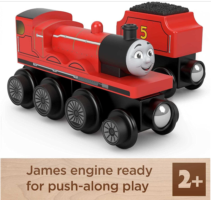 Thomas & Friends Wooden Railway James Engine and Coal Car Fisher-Price Train NEW