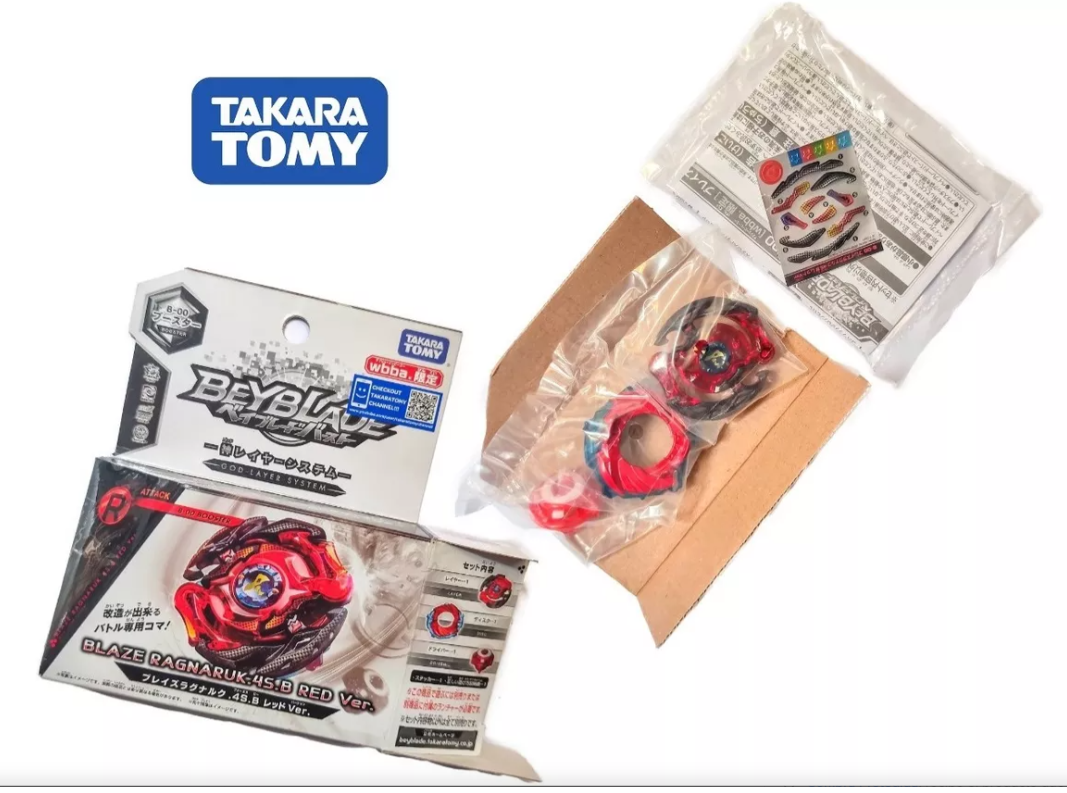 New Takara Tomy Beyblade Burst B-00 Booster Blaze Ragnaruk.4S.B Red from Japan