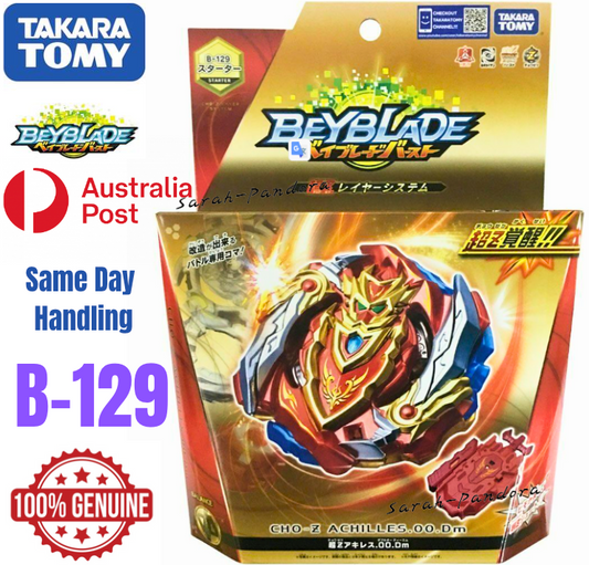 TAKARA TOMY BEYBLADE BURST CHO-Z B-129 STARTER ACHILLES.00.Dm + LAUNCHER LR b129