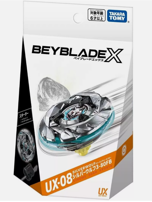 Takara Tomy Beyblade X Starter UX-08 Silver Wolf 3-80FB OFFICIAL ux08  Au