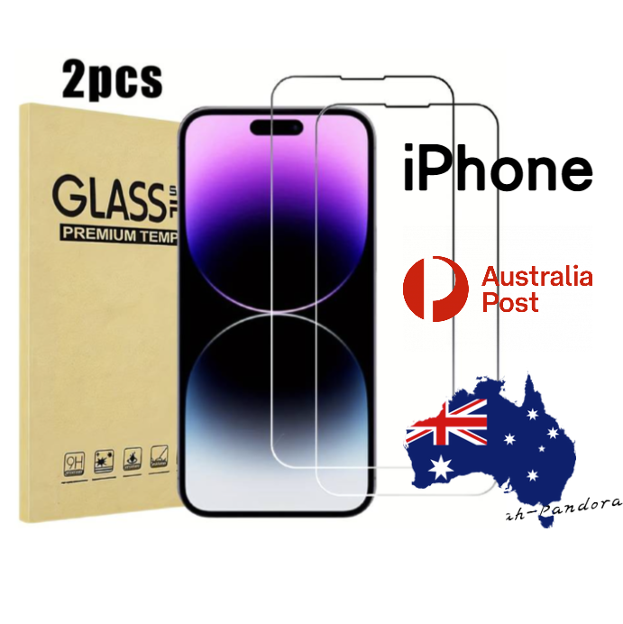 2 iPhone 15 14 13 12 11  X  XS XR Pro Max PLUS Tempered Glass Screen Protector +