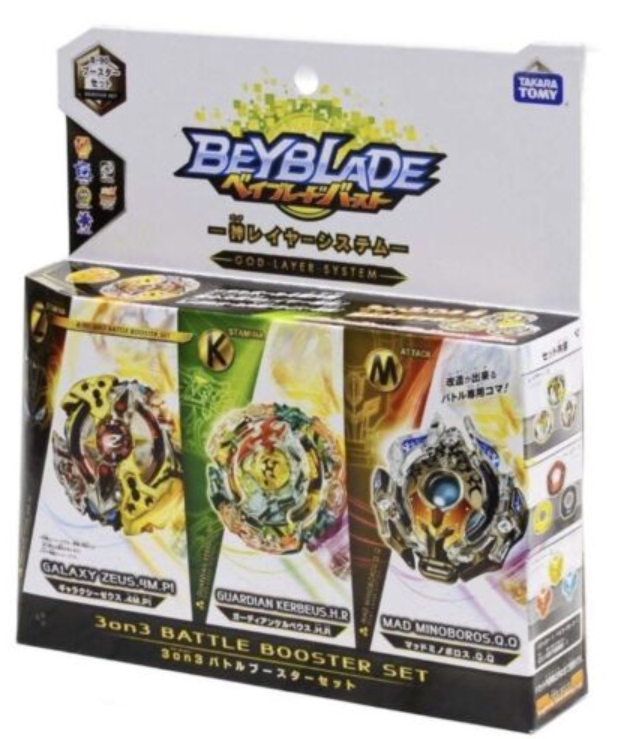 Takara Tomy Beyblade Burst B-90 3on3 Booster Set Zeus + Kerbeus + Minoboros b90