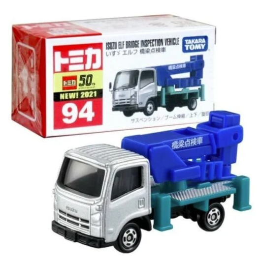 Takara Tomy Tomica Diecast Model Car No94 Isuzu Elf Bridge Inspection Vehicle 94