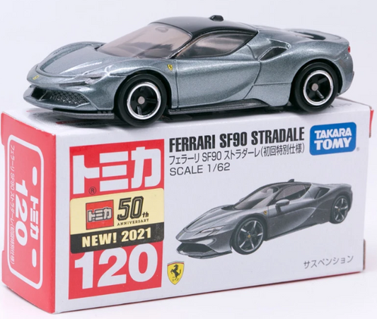 Tomica #120 1/62 Ferrari SF90 Stradale Diecast Tomy New Takara Toy Model 1st