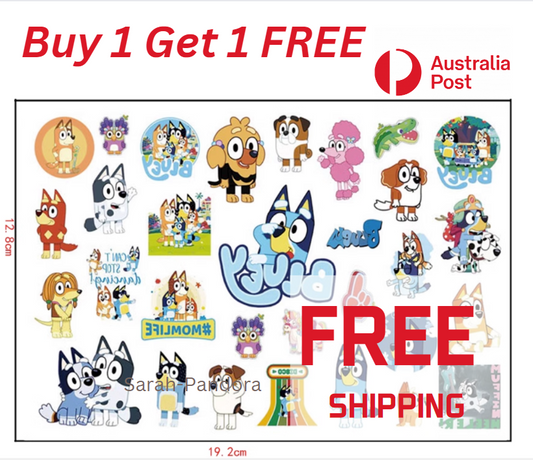 Tattoo Body sticker Bluey Dog Family Bingo Temporary Birthday Party Favours