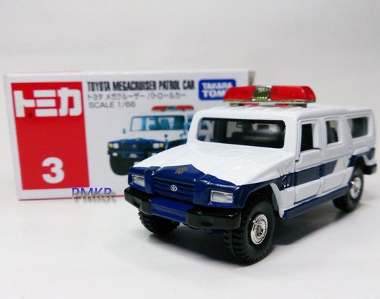 Tomica Takara Tomy #3 Toyota Megacruiser Patrol Diecast Metal Model Car Child