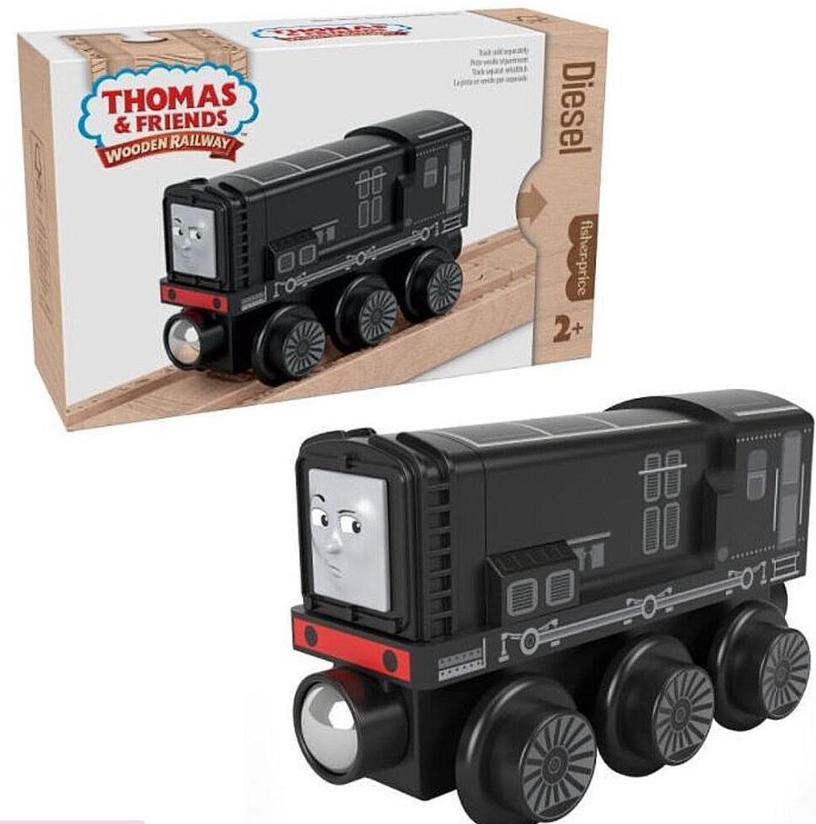 Thomas & Friends Wooden Railway Diesel Engine Train and Fisher Price Car Wood